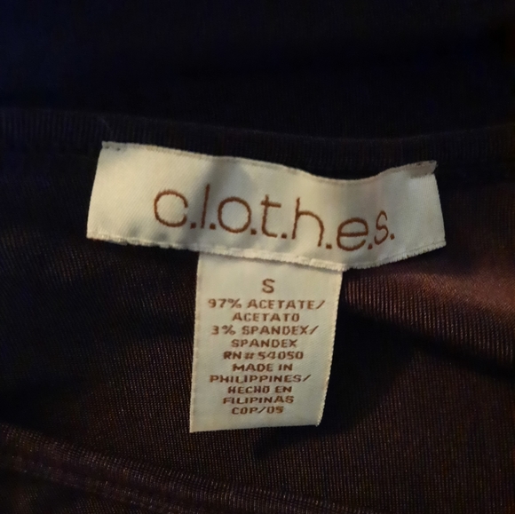 C.l.o.t.h.e.s. Dark Brown Sleeveless Blouse Size Small - Picture 4 of 5